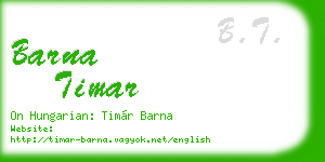 barna timar business card